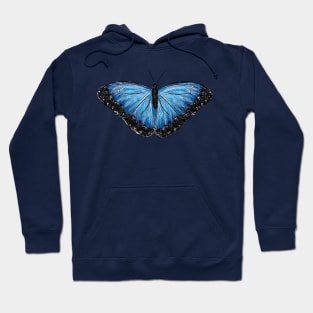 Nice Artwork showing a Blue Morpho Butterfly I Hoodie